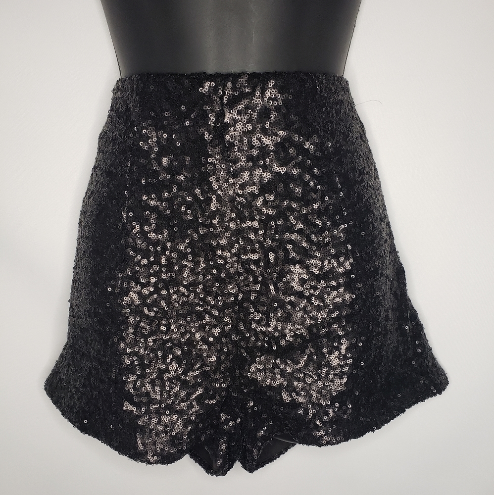 River Island black sequence shorts